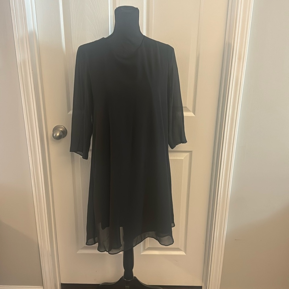 Black Flowy Lined Dress